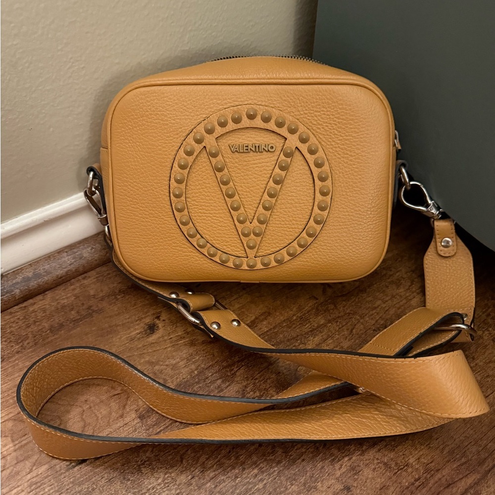 Valentino Tan Leather Crossbody Bag